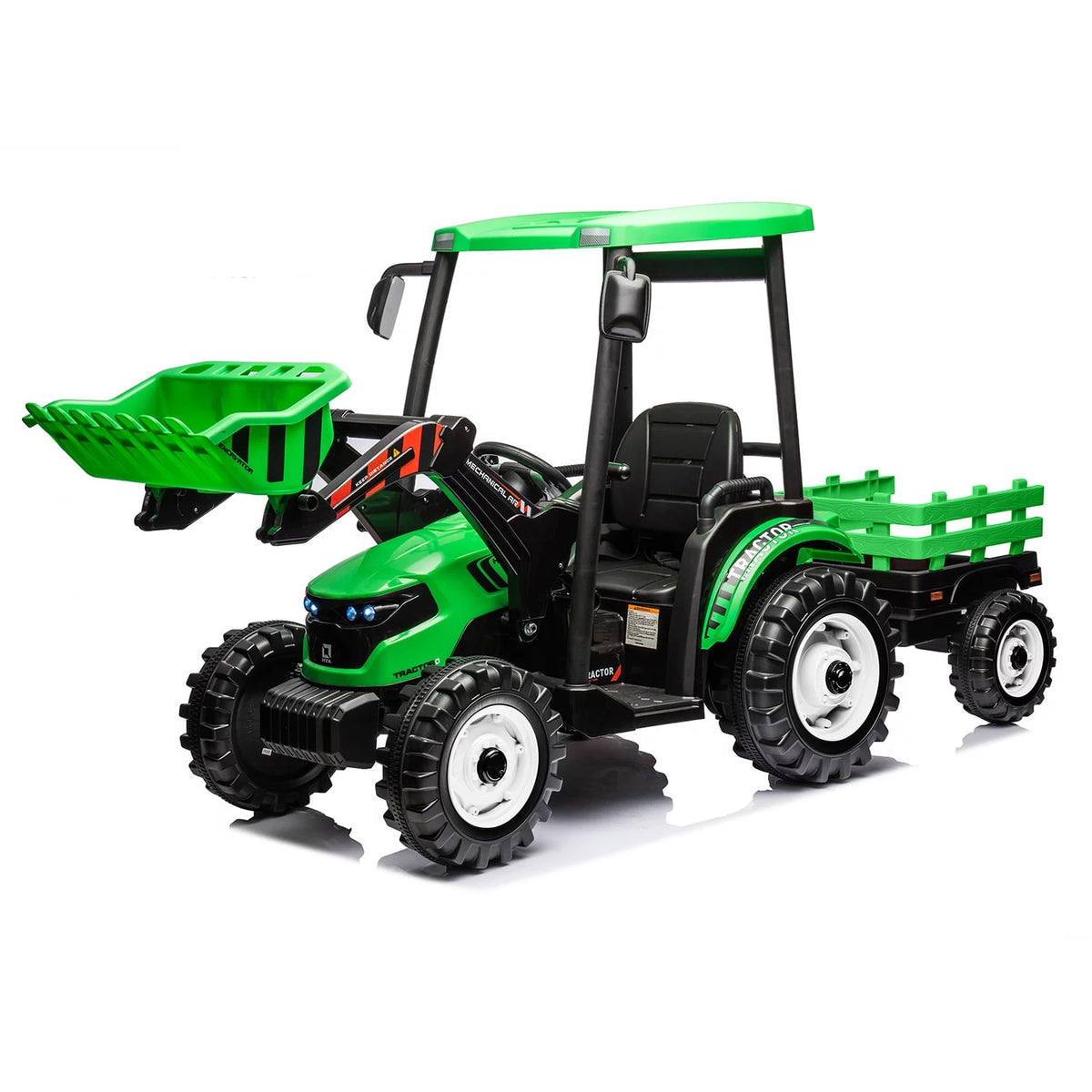 24 V Powered Ride Ons Tractor with Trailer, Green Q90932
