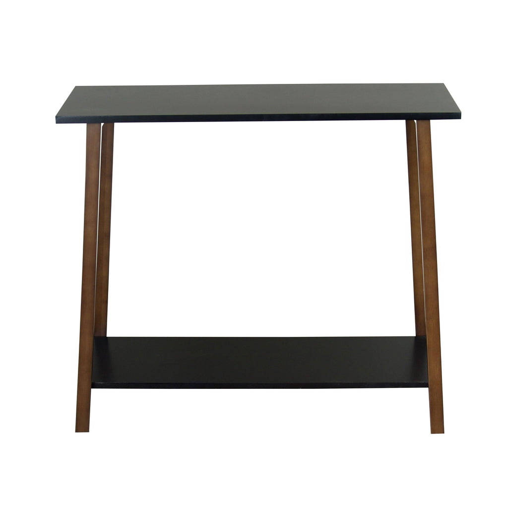White 2-Tier Solid Bamboo Console Table U2402