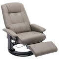 Grey Faux Leather Manual Swivel Recliner with Footrest S254089