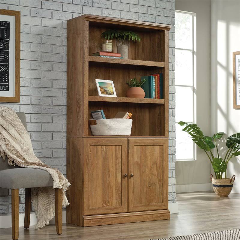 Sindoori Mango Beige 3-Shelf 2-Door Tall Wood Bookcase M52784