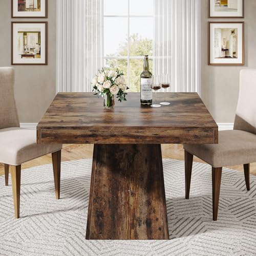 Square Dining Table for 4, 31.5-Inch Pedestal Base Table Y226