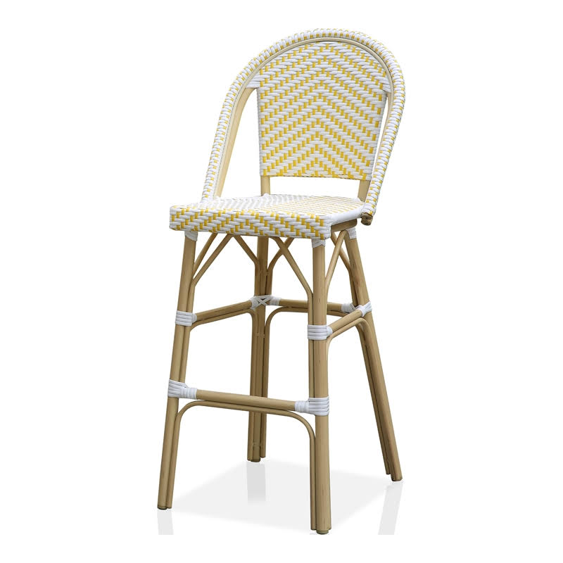 Yellow Aluminum Patio Bar Chairs Set of 2 Q10121