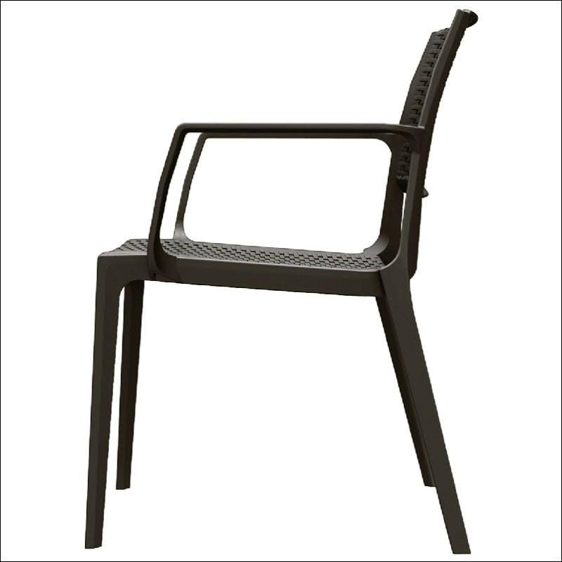Brown Resin Dining Arm Chair C462