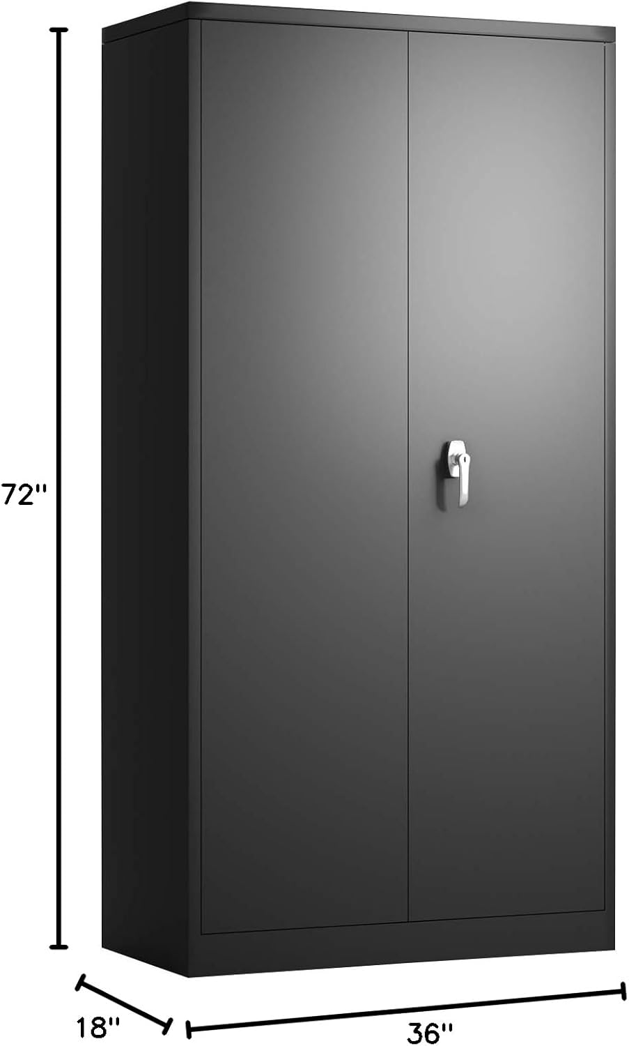 72'' Metal Storage Cabinet with 4 Adjustable Shelves W1425