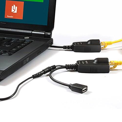 USB 2.0 Extender to RJ45 Over Cat5/5E/6 Connection Up to 100 Meter/328 ft Ethernet Extension Cable Type A Male to A Female W308