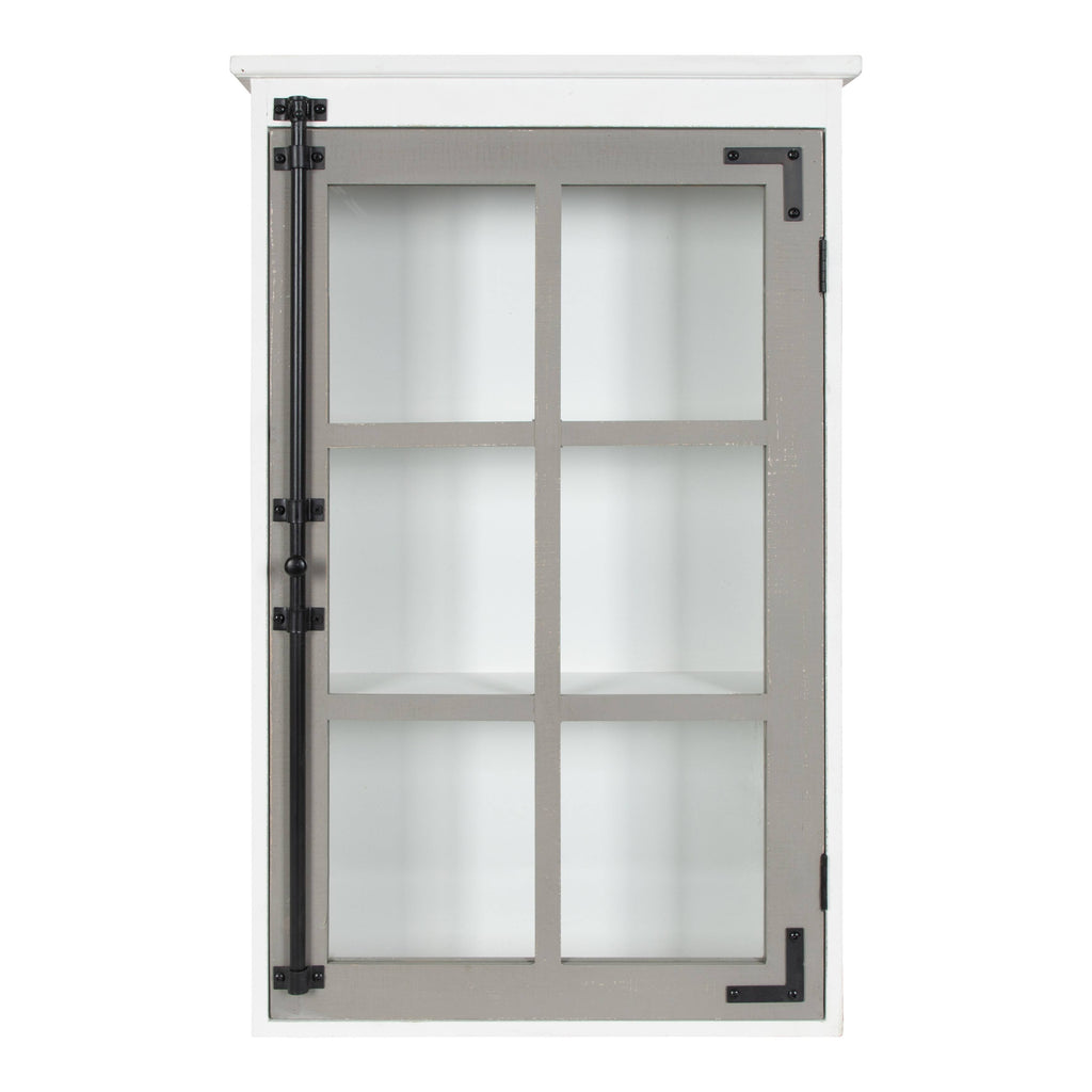 White/Gray One Door Wood Wall Cabinet X323