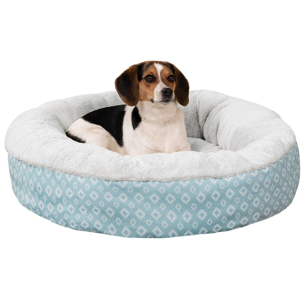 Plush Diamond Print Donut Pet Bed Y24071