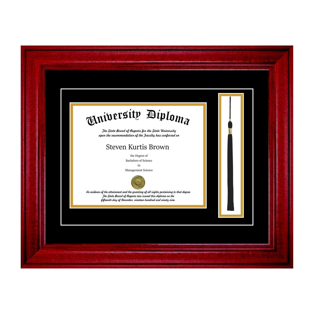 Single Diploma Frame with Tassel and Double Matting J498674