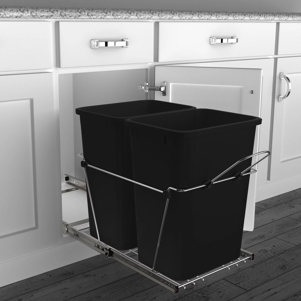 Black Pull Out Waste Containers T4036