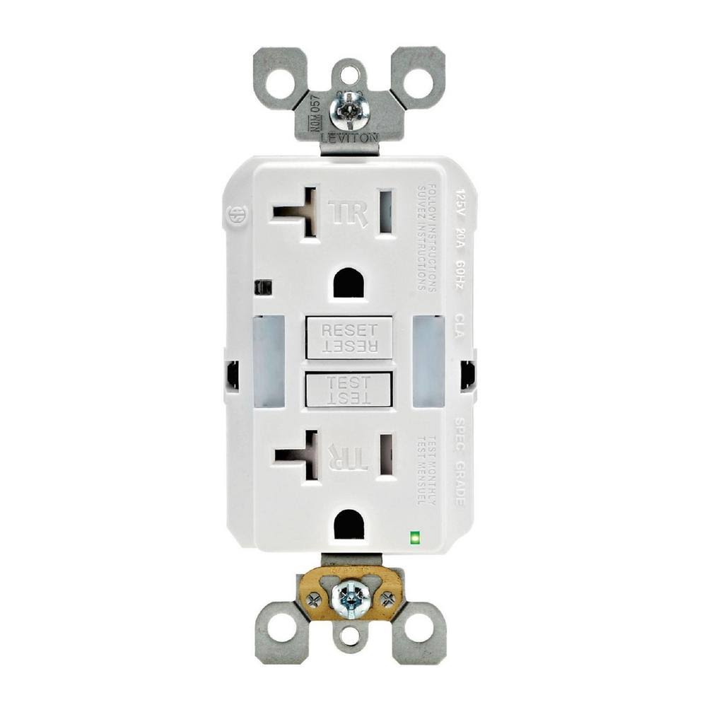 White 20 Amp Tamper Resistant GFCI Outlet (10-Pack) L89647