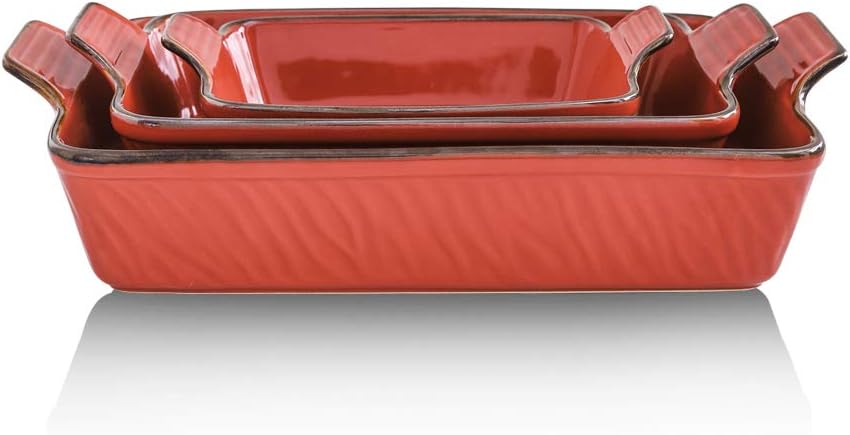 Ceramic Baking Dish Set 9 x 13 Inches 3-Piece X658664