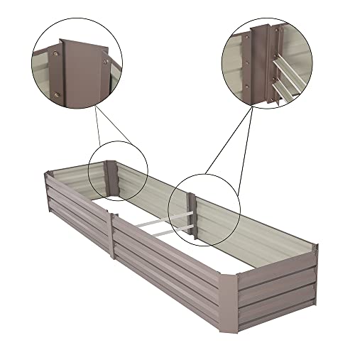 Gray Steel Raised Garden Bed (8x2x1FT) Z66611