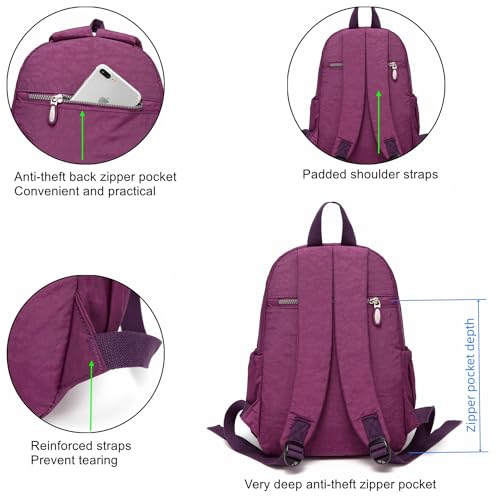 Mini Daypack with Anti-Theft Back Zipper Pocket, Durable Small Lightweight Backpack, Height 13 inches T769268