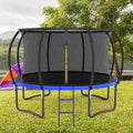 12 FT Outdoor Children's Trampoline with Safety Fence Net, Ladder, PVC Spring Cover Pad X174