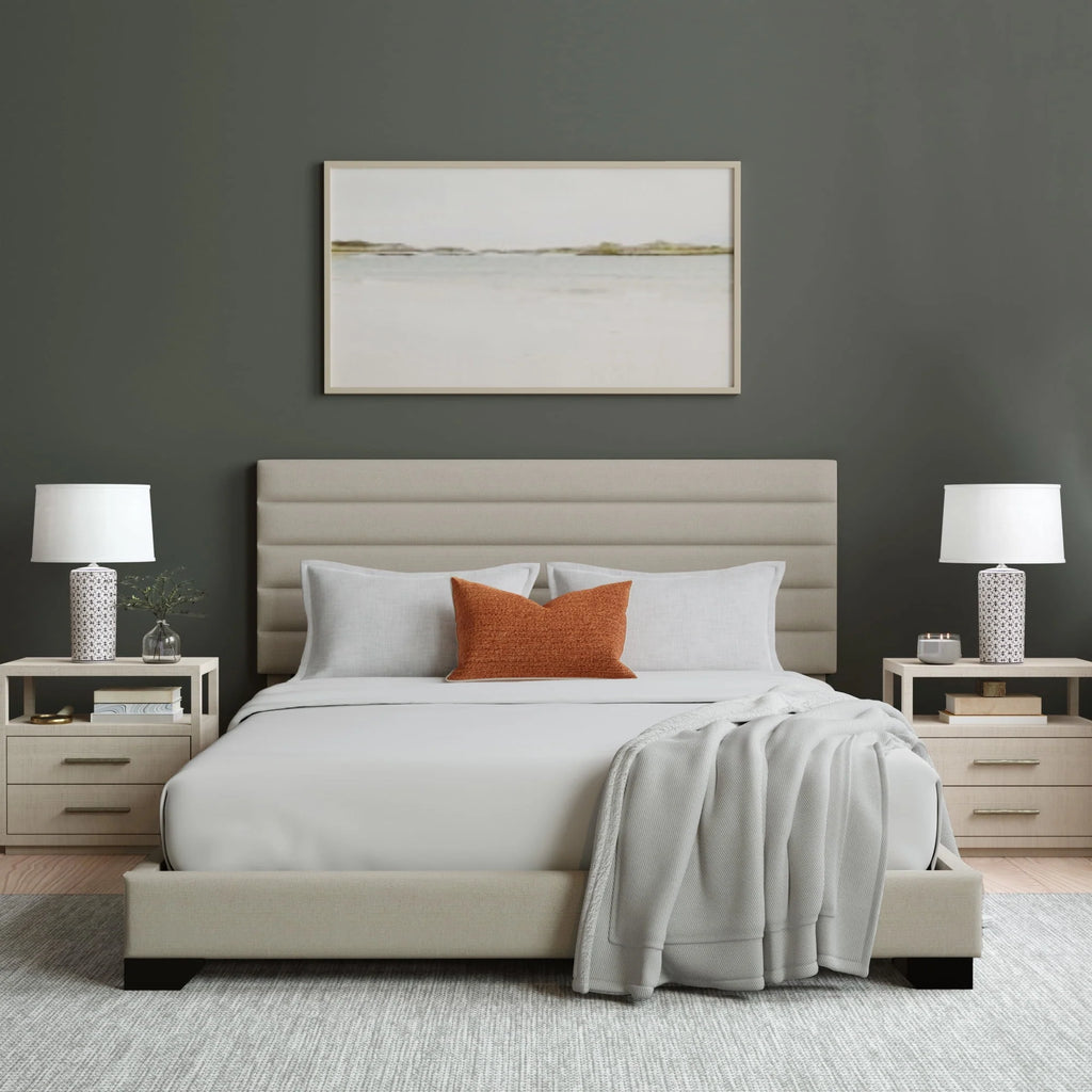 Charcoal Upholstered Queen Platform Bed T6453