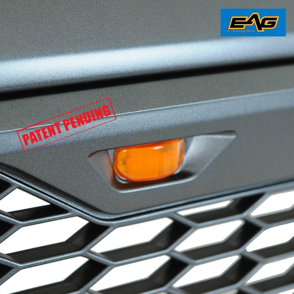 Charcoal Gray ABS Front Grille with Amber LED Lights O903