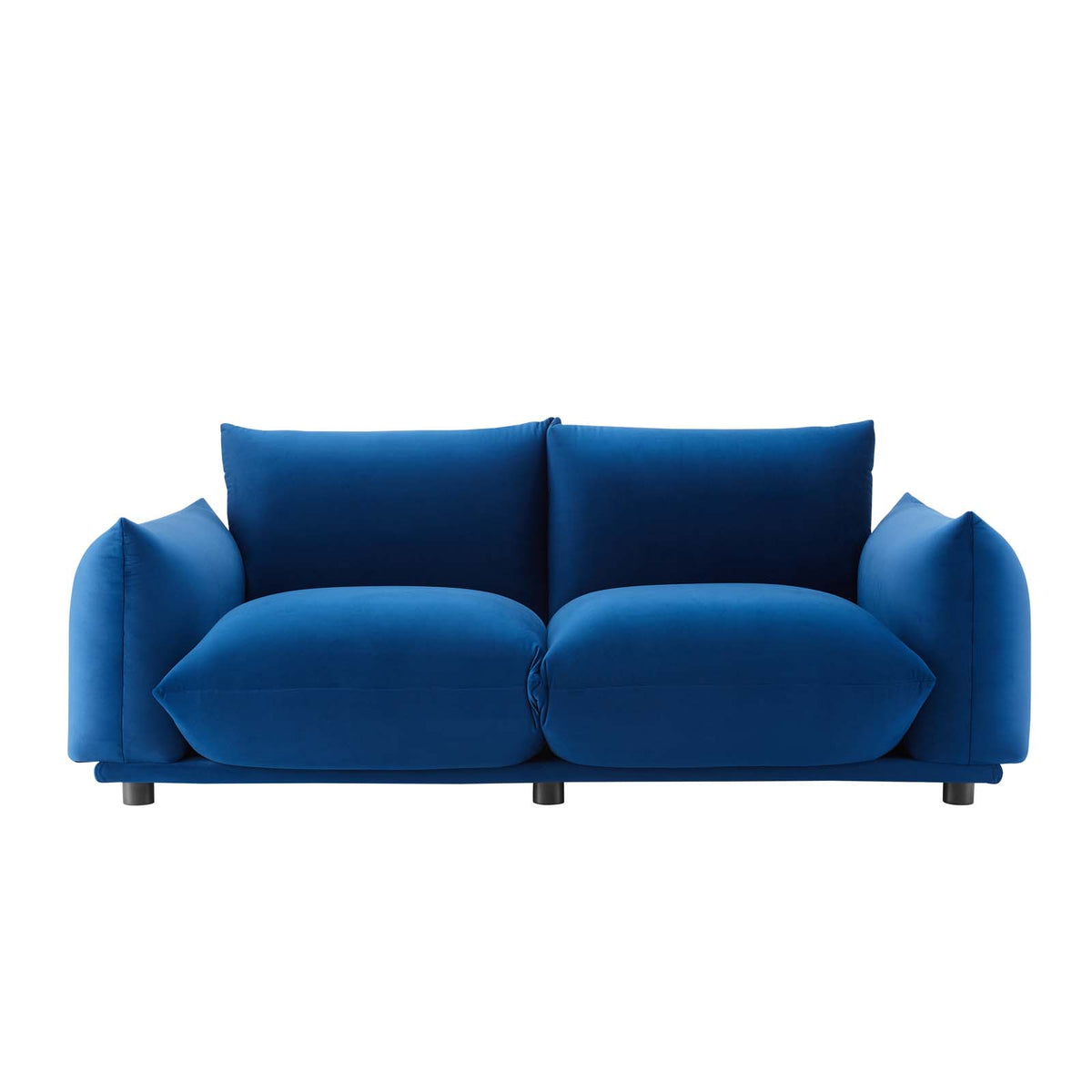 Blue Navy Velvet Loveseat Sofa A4353