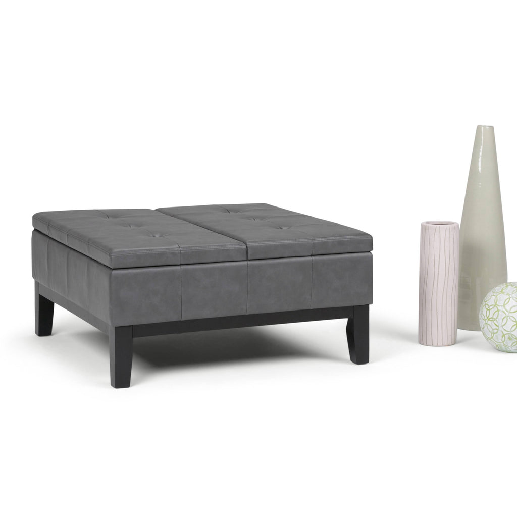 Stone Grey Square Table Ottoman U1513