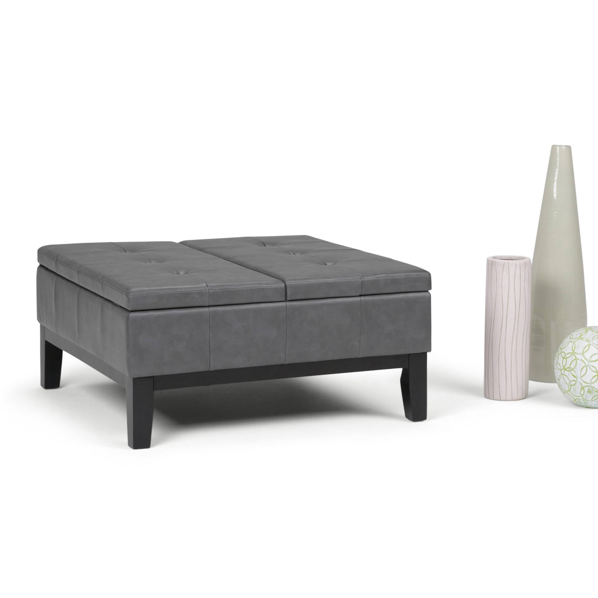 Stone Grey Square Table Ottoman U1513