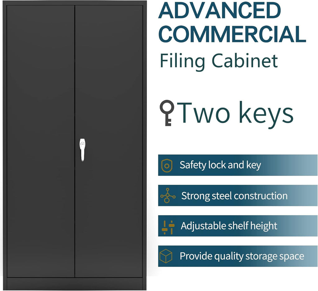 72'' Metal Storage Cabinet with 4 Adjustable Shelves W1425