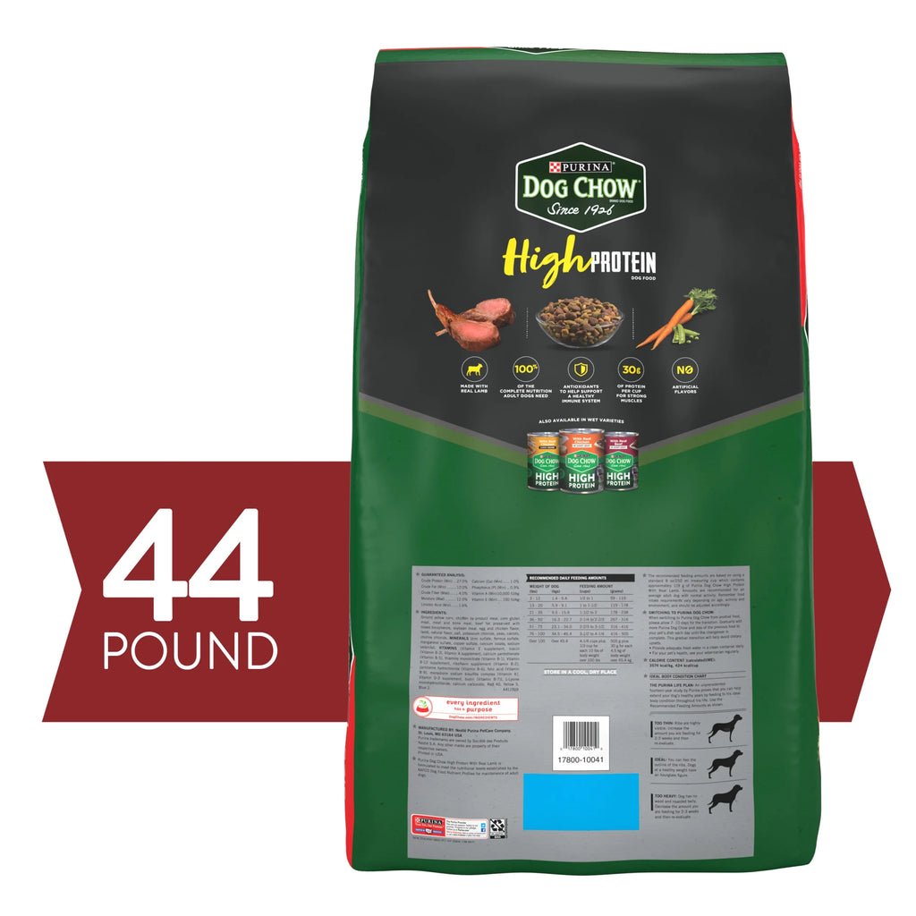 High Protein Dry Dog Food with Real Lamb & Beef Flavor, 44 lb. Bag O528