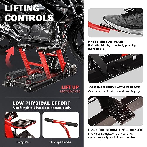 Motorcycle Lift Table 1000lbs Capacity Black W93035