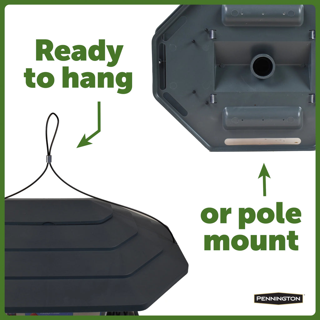 Gray Recycled Resin Wild Bird Hopper Feeder 5 lb. Capacity 2 Pack F38296