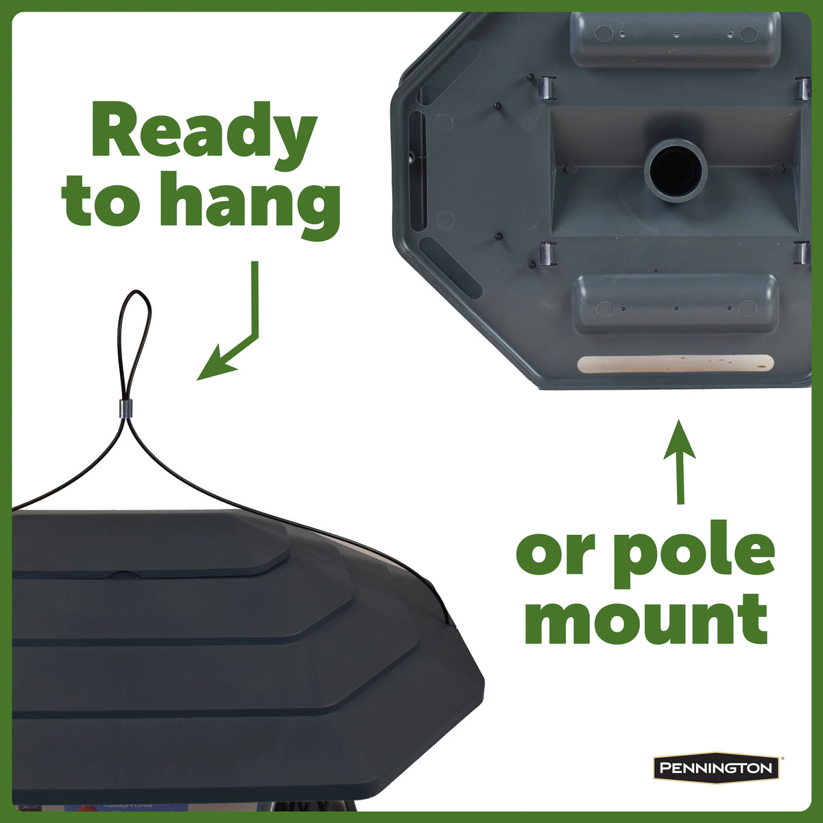 Gray Recycled Resin Wild Bird Hopper Feeder 5 lb. Capacity 2 Pack F38296