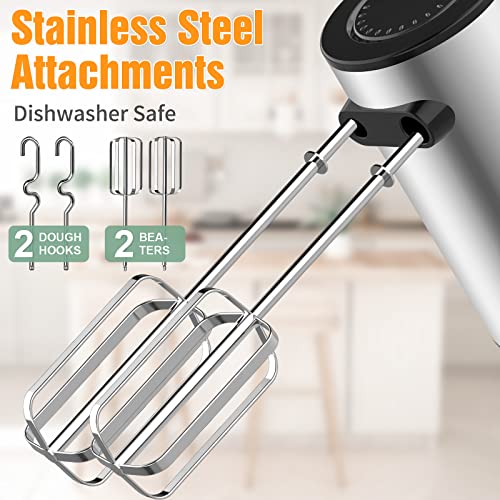 600W 10 Speed Handheld Electric Mixer with Beaters Dough Hooks F5982