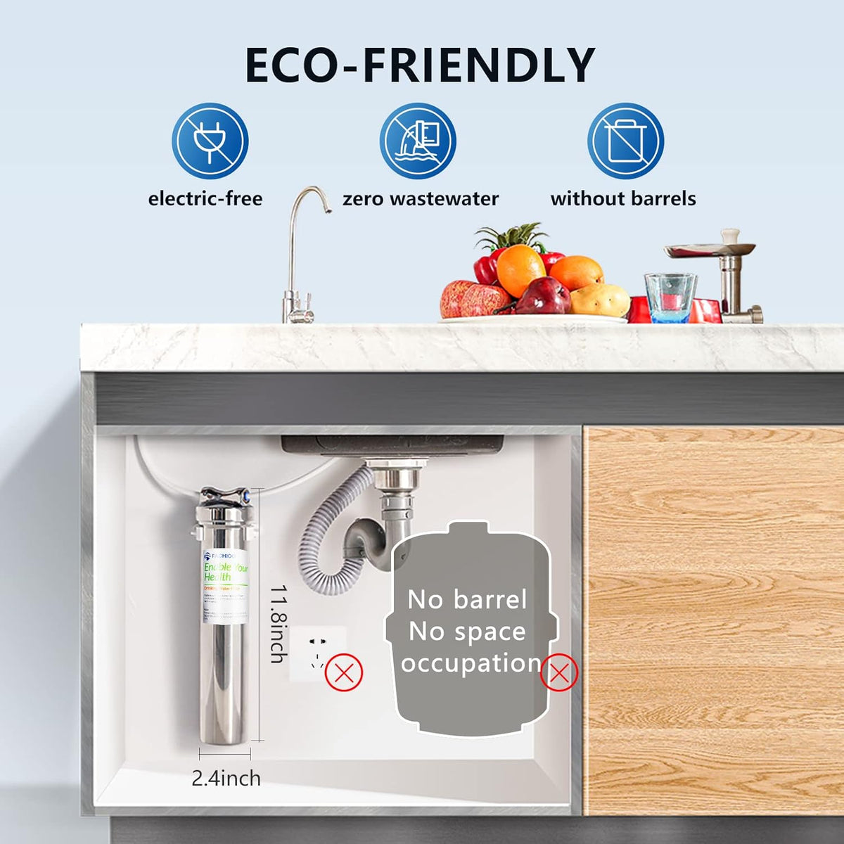Under Sink Drinking Water Filtration System with Dedicated Faucet V453