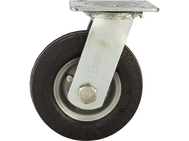 6in Swivel Flat-Free Rubber Foam Filled Caster 200lb Cap Sawtooth Tread Z299