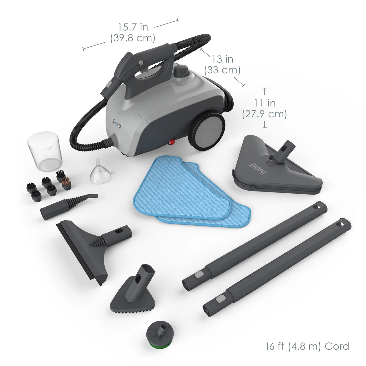Rolling Steam Cleaner with 18 Accessories M431487