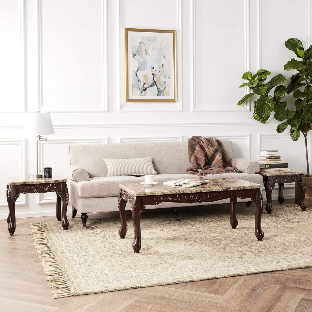 3-Piece Faux Marble Top Accent Tables Set M343
