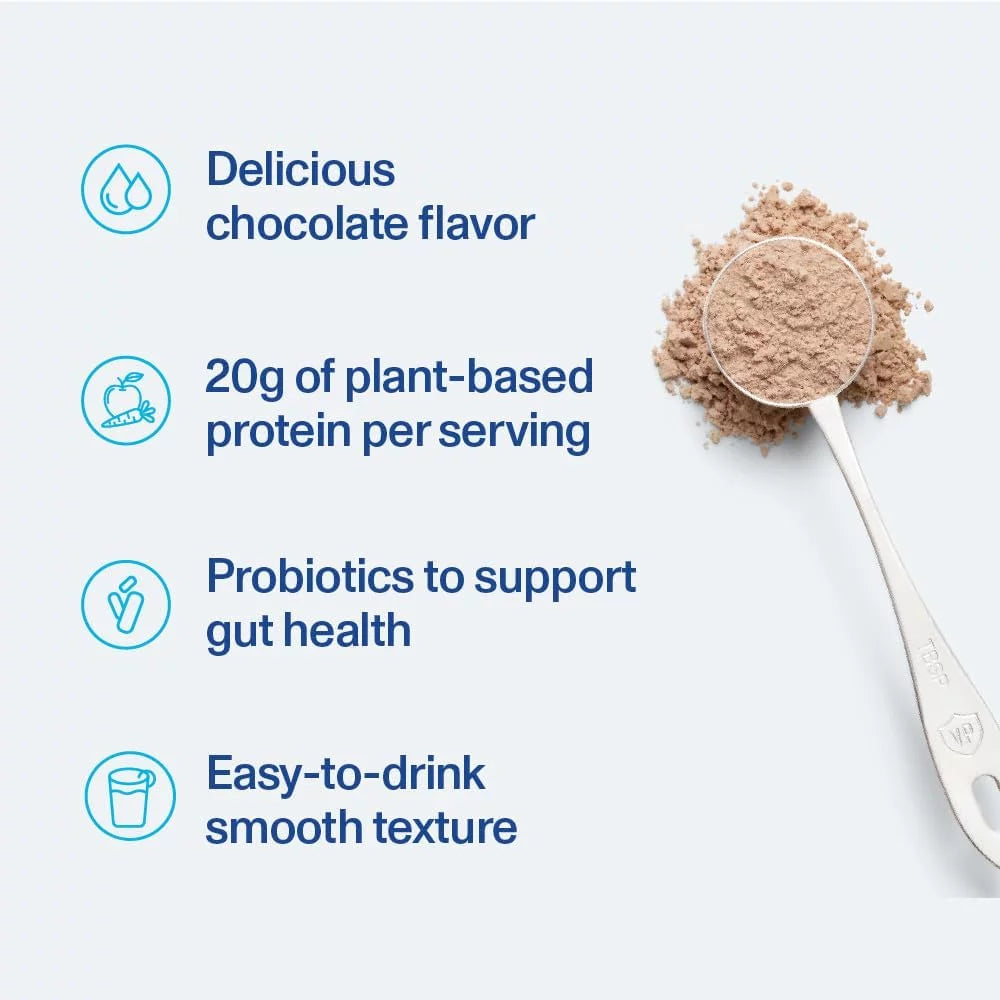 Chocolate Plant Protein Powder, 20g Protein, 16.5 oz U418451