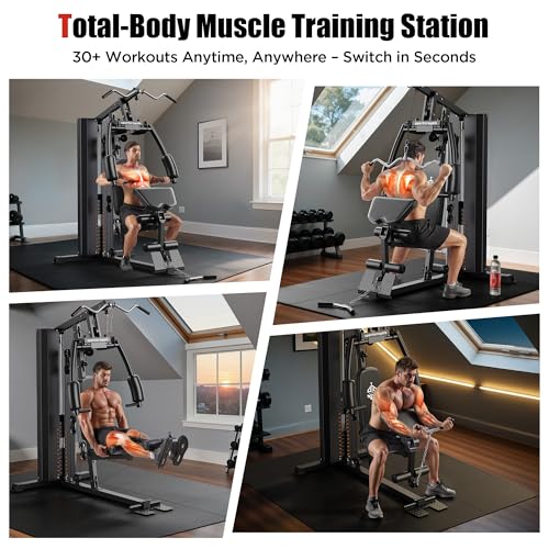 154LBS Weight Stack Home Gym Equipment with Pulley System E3825
