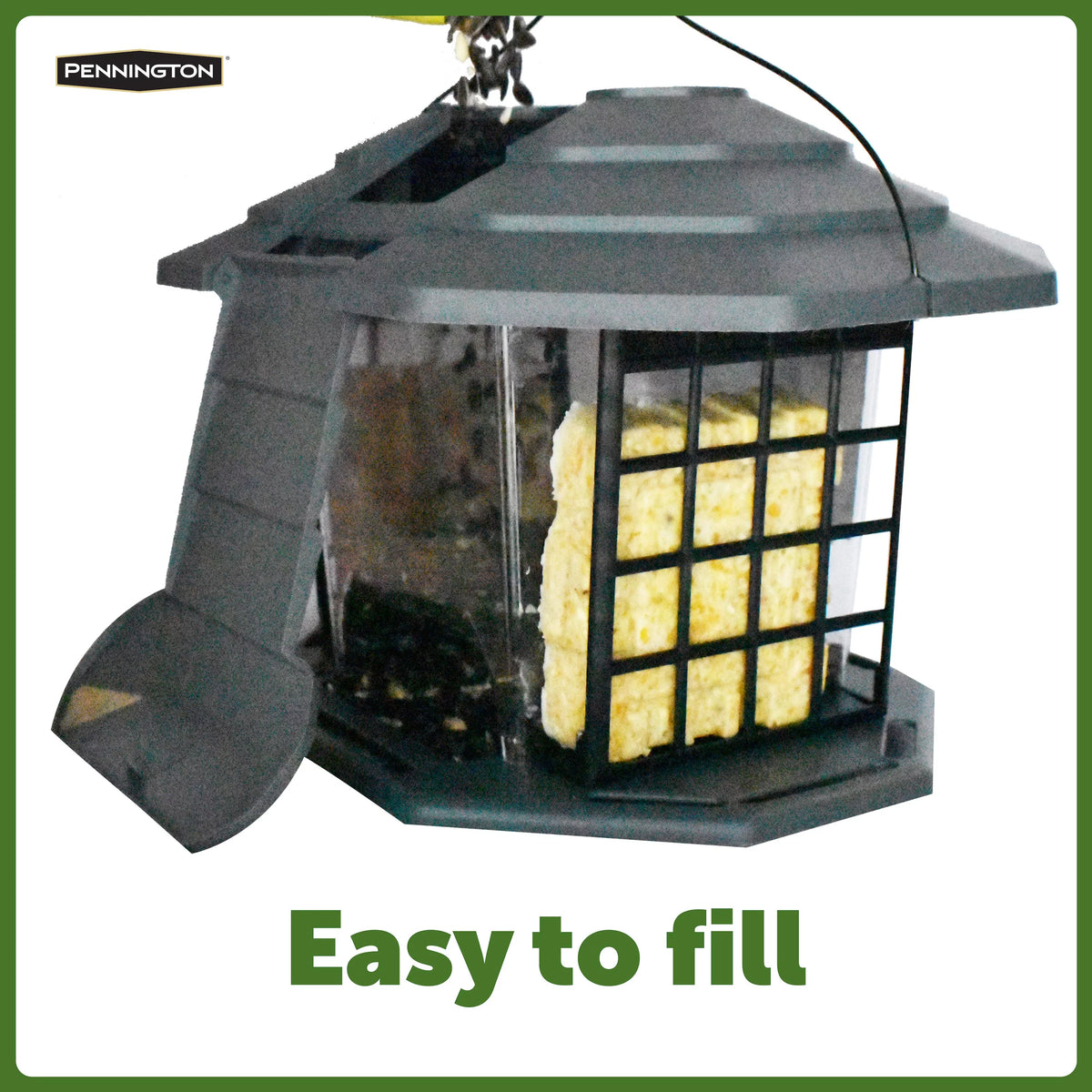 Gray Recycled Resin Wild Bird Hopper Feeder 5 lb. Capacity 2 Pack F38296
