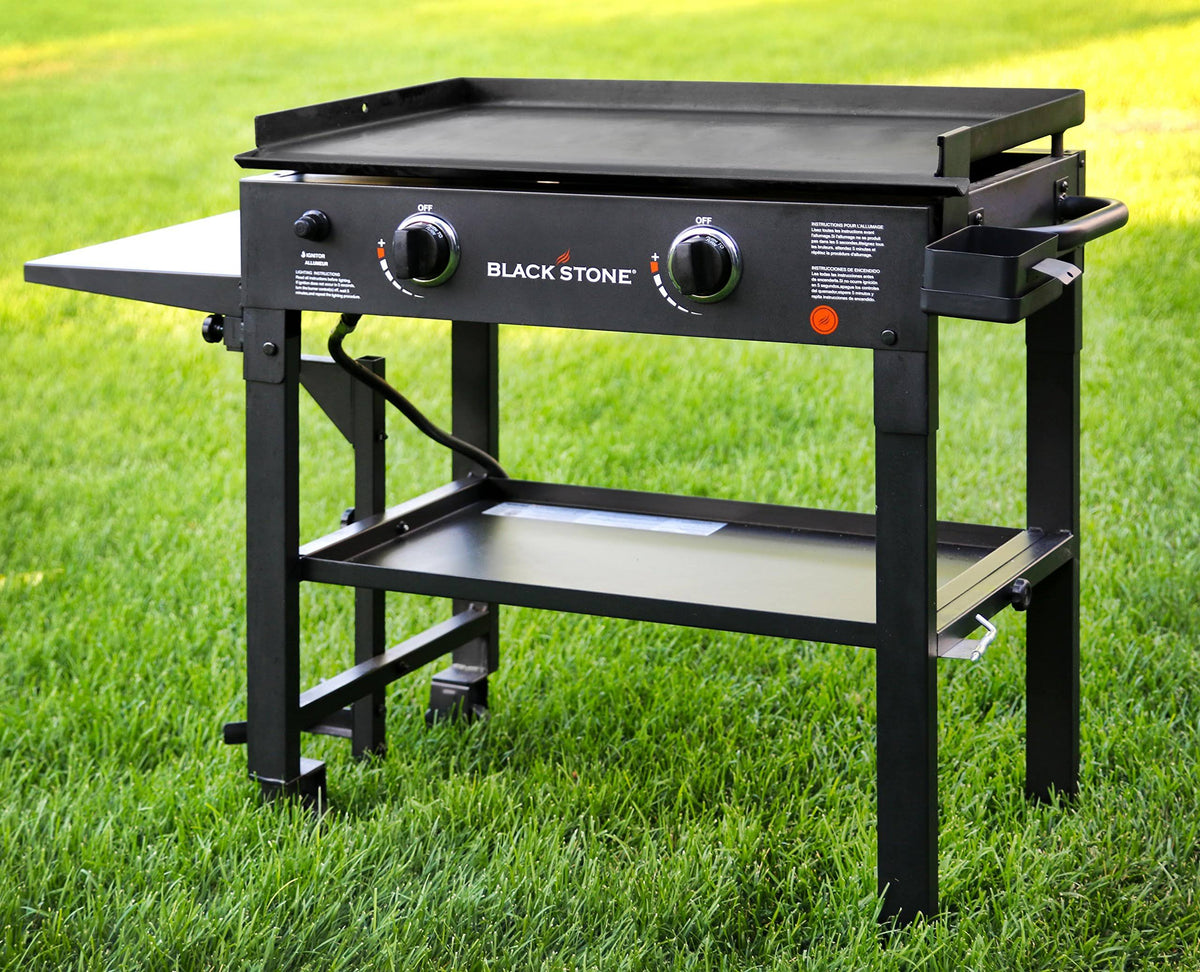 28 in 2-Burner Propane Gas Grill with Griddle Top L63815