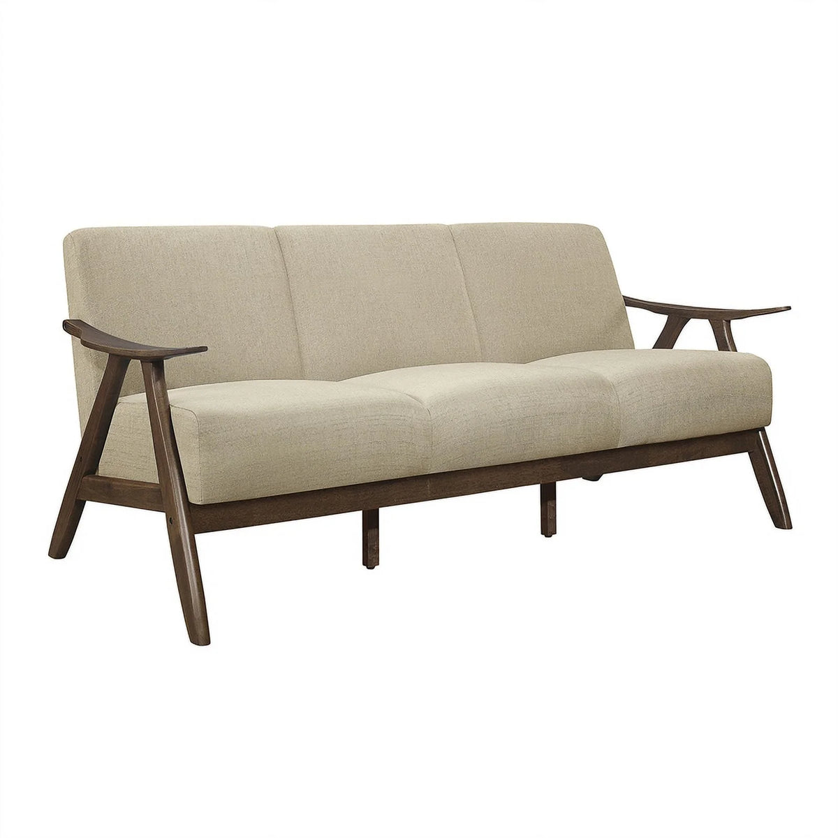 Textured Fabric 2-Piece Upholstered Sofa Set in Light Brown S12643