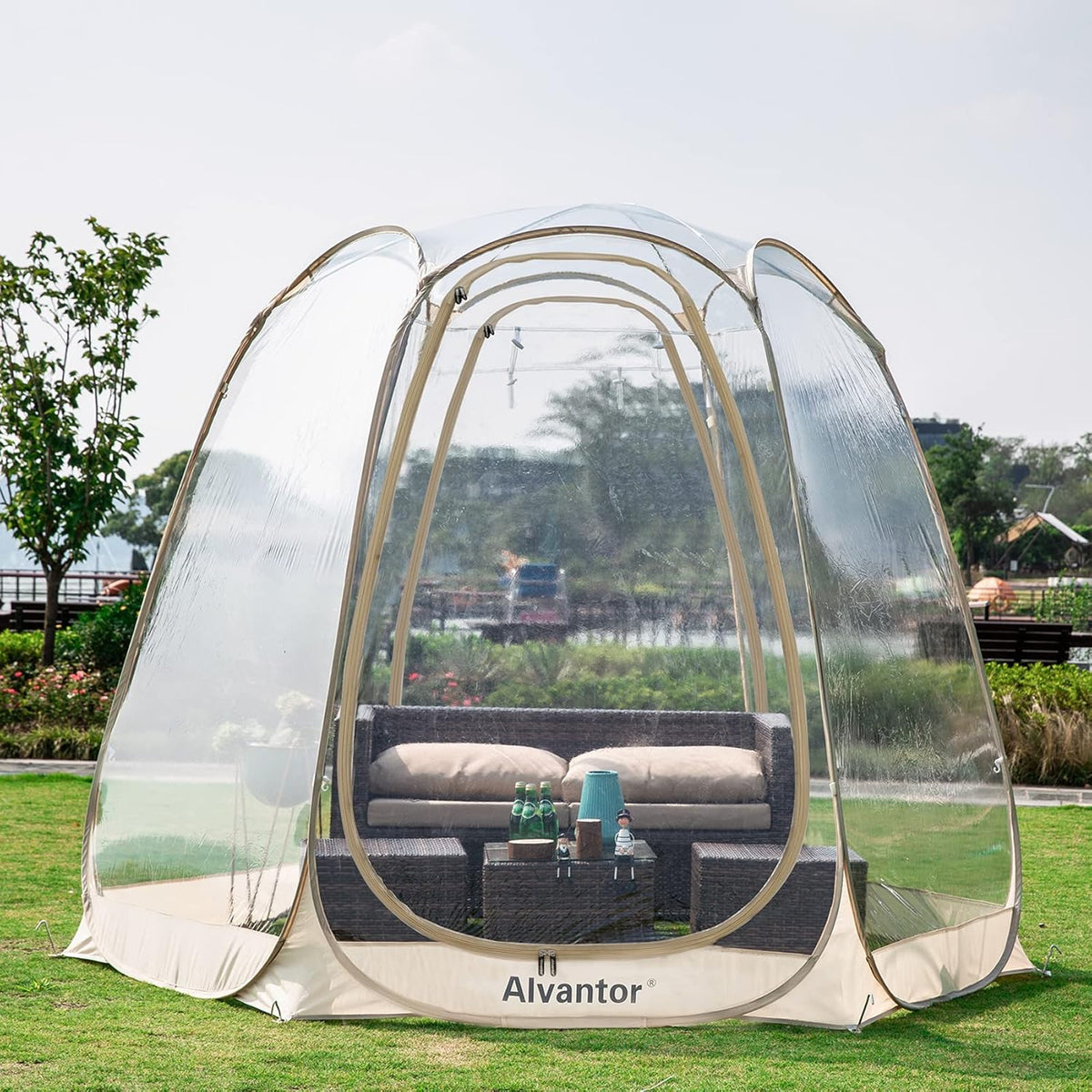 Pop Up Bubble Tent 6’ x 6’ 2-3 Person Beige J600