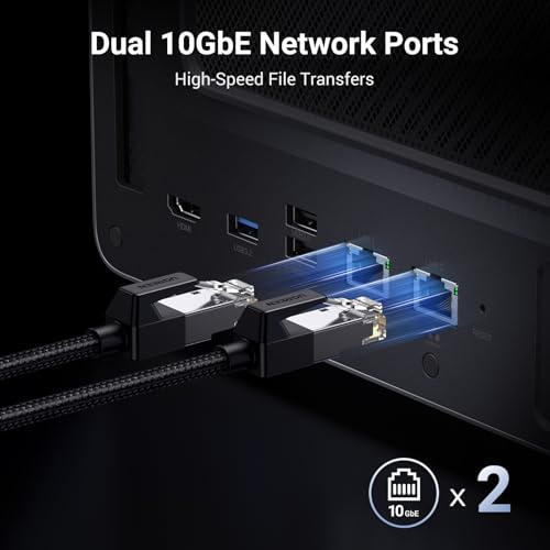 6-Bay Desktop NAS, Intel i5 1235u 10-Core CPU, 8GB DDR5 RAM, 128G SSD, 2 * 10GbE, 2 * M.2 NVMe Slots, 8K HDMI, 2 * TBT4, Network Attached Storage W72737