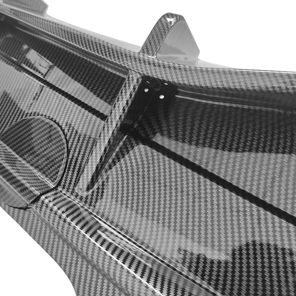 Rear Diffuser Lip for Tesla Model Y Sport 4-Door Carbon Fiber Print PP Rear Lower Bumper Protector Lip With LED Lamp M607