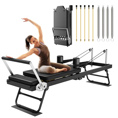 Black Foldable Pilates Reformer Z1914