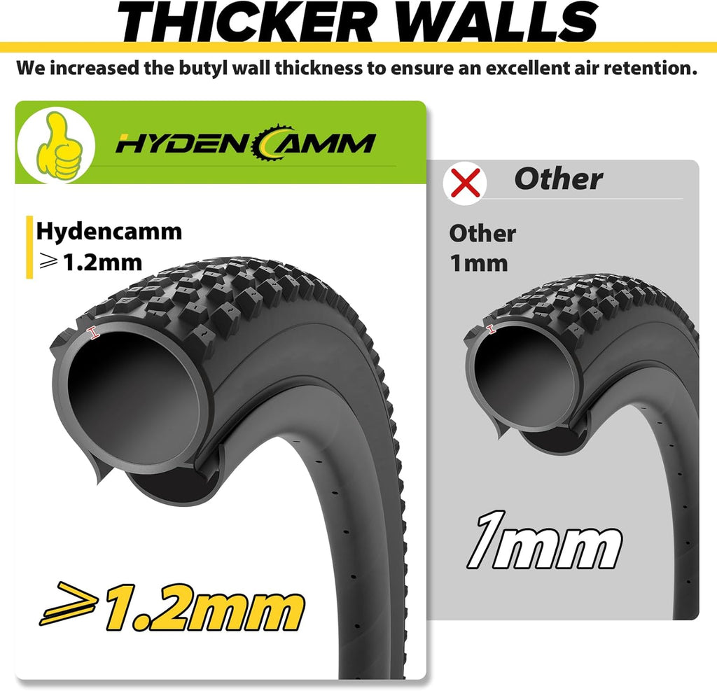 2 Pack 26x3.0-3.5, 2 Pack 26x3.5-4.5 Fat Bike Tube with AV 32mm Valve, Premium Butyl Rubber 26 x 3.5 Fat Tire Bike Tubes with 2 Tire Levers I2744