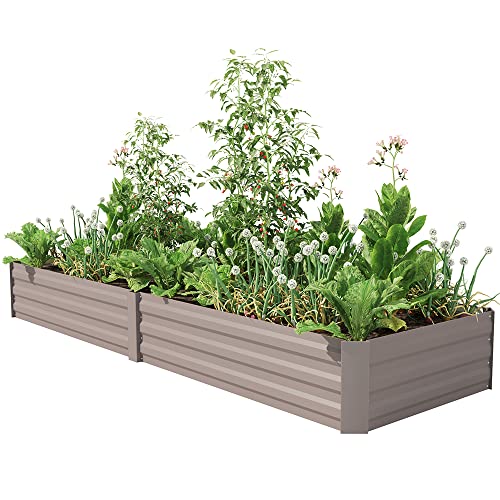 Gray Steel Raised Garden Bed (8x2x1FT) Z66611