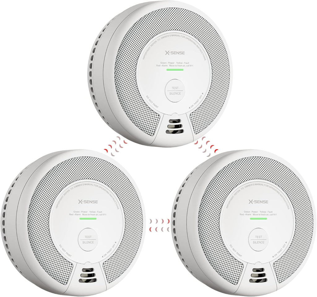 Pack of 3 Wireless Interconnected Smoke and Carbon Monoxide Detector M2846