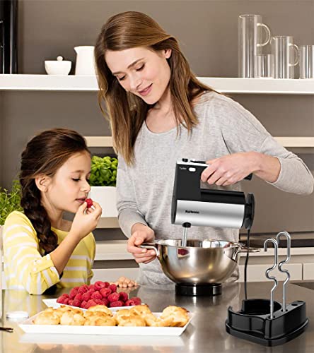600W 10 Speed Handheld Electric Mixer with Beaters Dough Hooks F5982