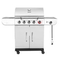 5 Burner Propane Gas Grill with Side Burner & Sear Burner, Stainless Steel E9860