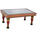 Glass Top Wooden Carved Coffee Table D86574
