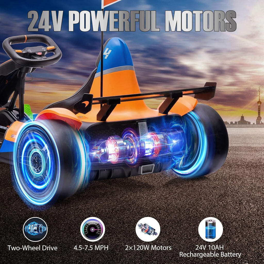 24V Electric Go Kart with 10AH Battery, 2×120W Motor C512