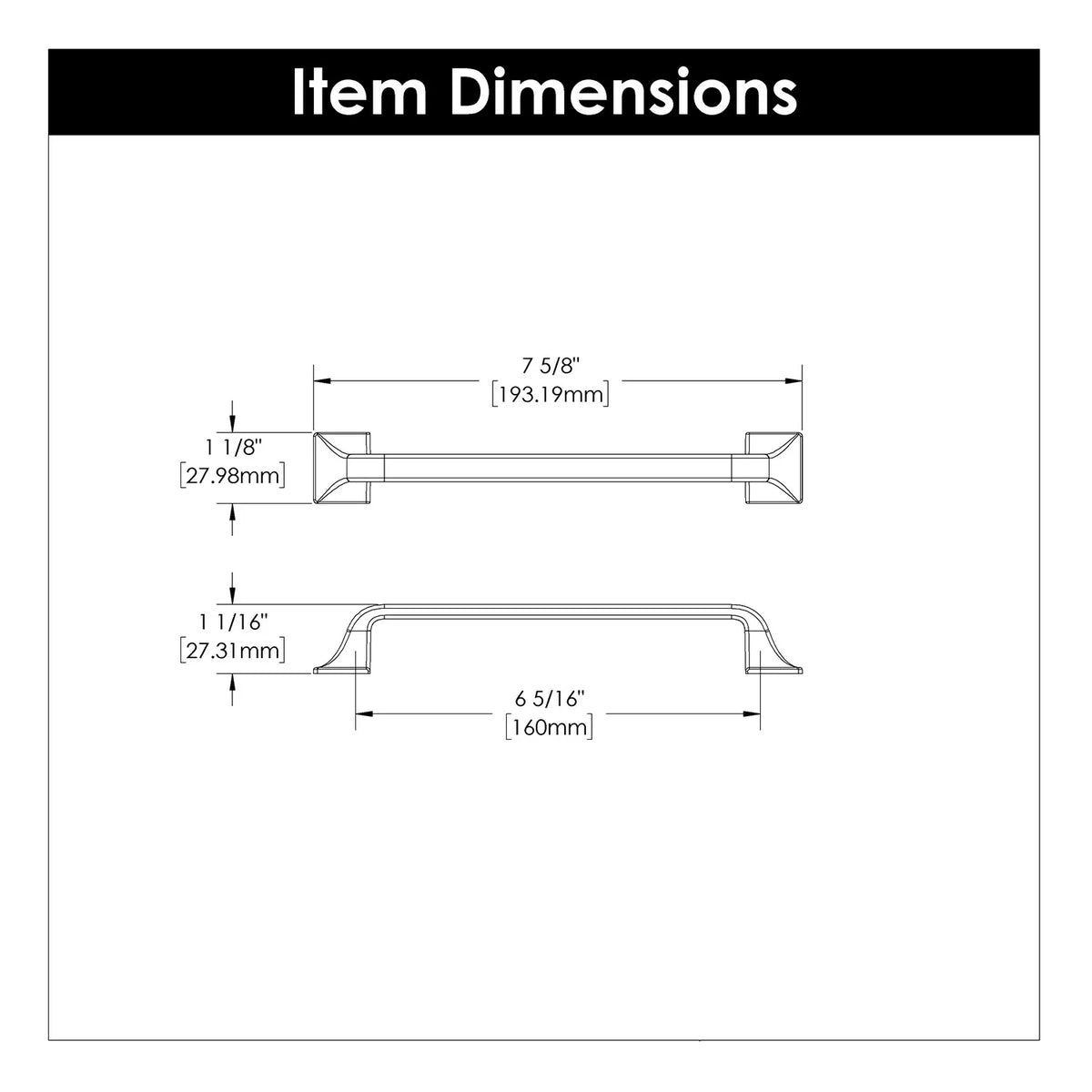 6-5/16" Center To Center Cabinet Hardware P697